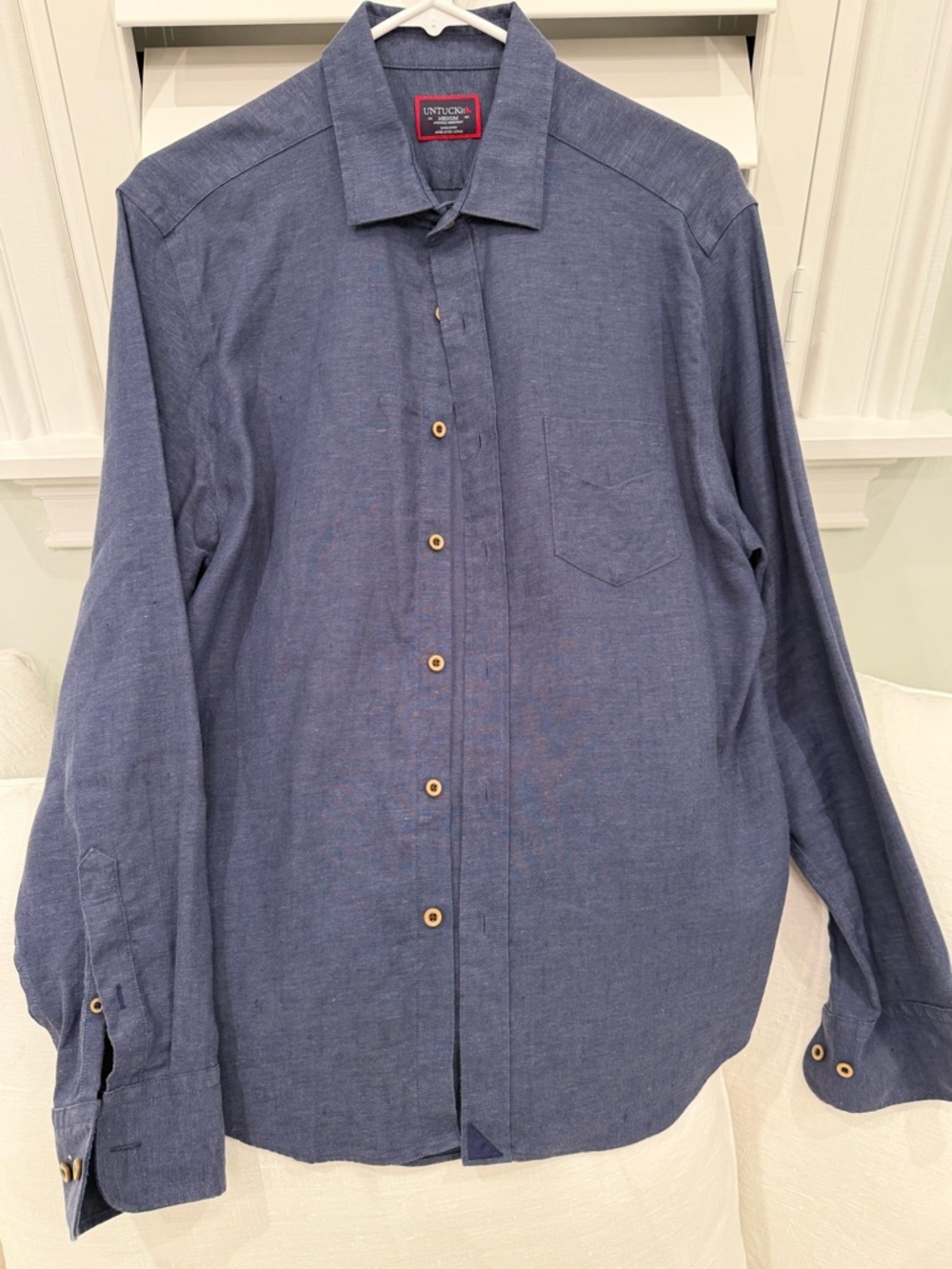 UNTUCKit Men's Navy Blue Long-Sleeve Button-Up Shirt